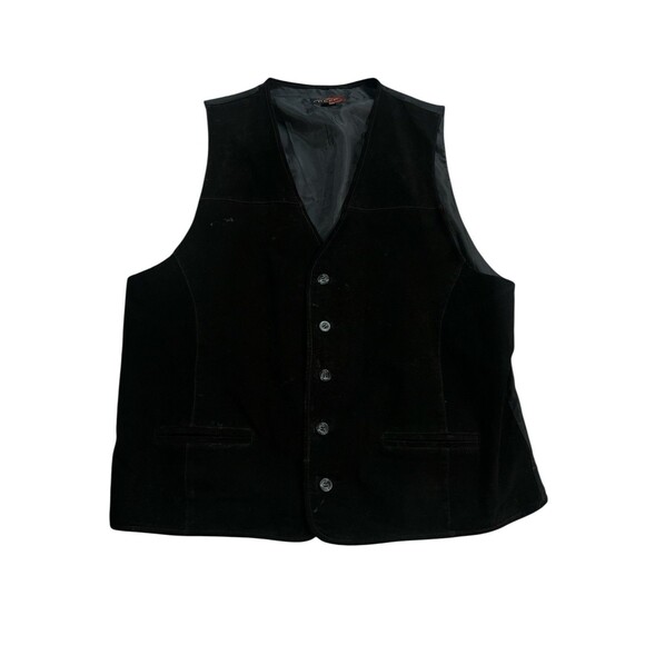 Vintage Black Suede Leather Vest REPP XLT - Picture 1 of 6